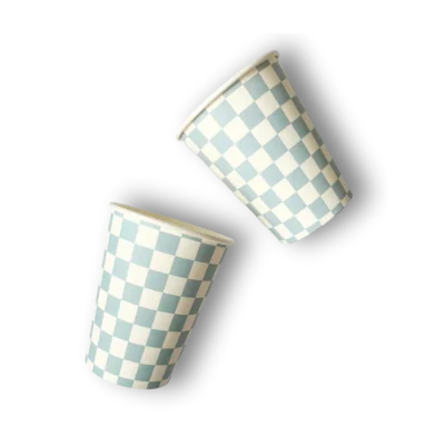 BICCHIERI QUADRETTI BLU