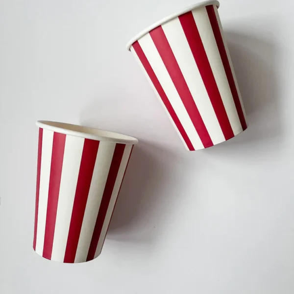 SET BICCHIERI RIGHE ROSSO