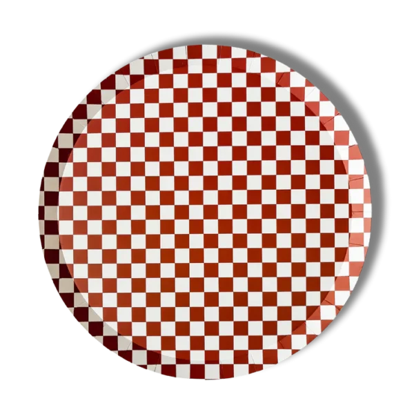 SET PIATTI QUADRETTO ROSSO